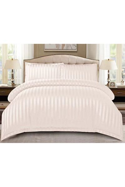 OEM Double Bed Sheets, Spring, Damask, Fitted Sheet, 4 Pieces, 2 Persons, Solid, 180x200cm, Dusty Pink