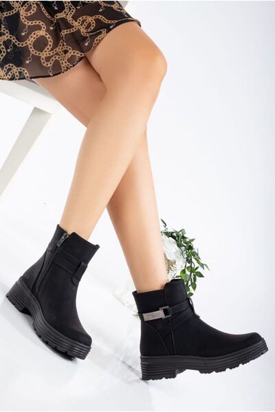 AĞCA Cizme de damă cu design special, cu vârf oval, cu detaliu de cataramă, d...