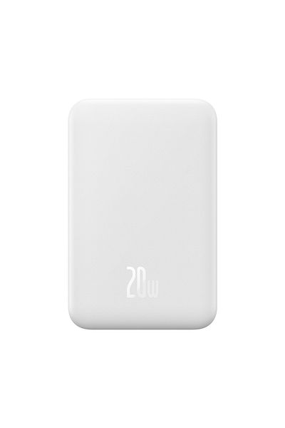 Baseus Baterie externă magnetică Mini 20000 mAh 20W + cablu USB-C alb