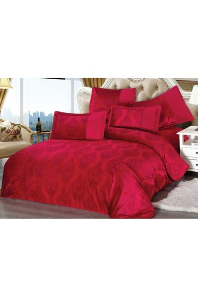 OEM Double Bed Sheet, Velvet, 6-piece, 2-person, Uni, 230x250cm, Red