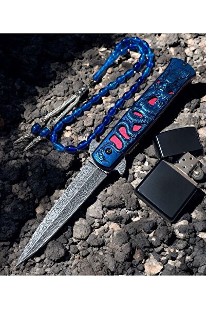 VAS.QUE Dragon Damasgus İşlemeli Çelik Çakı