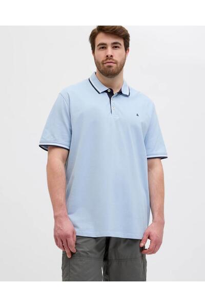 Jack & Jones JACK&JONES 12143859 JJEPAULOS POLO YAKA NOOS BATTAL ФУТБОЛКА З К...