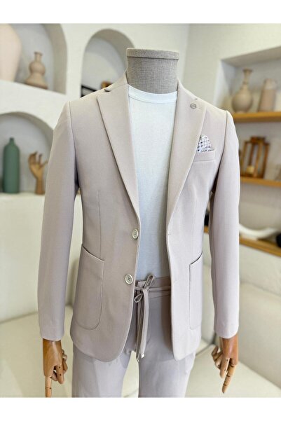 bycool classics FİTİLLİ JOGER BEJ TAKIM ELBİSE