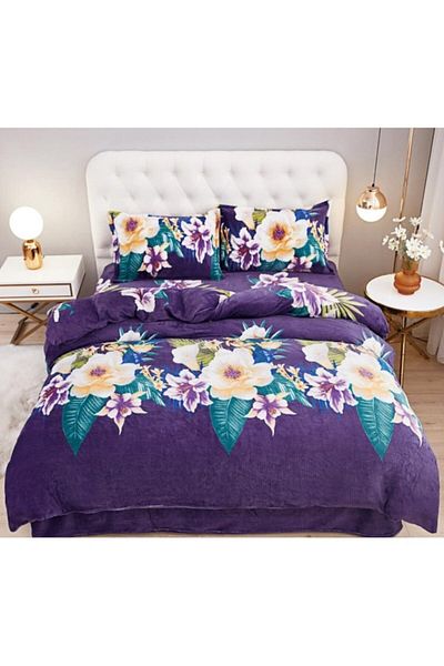 OEM Double Bed Linen, Cocolino, Mini Bouquet Print, 4 Pieces, 2 People, 220x230cm, Multicolor