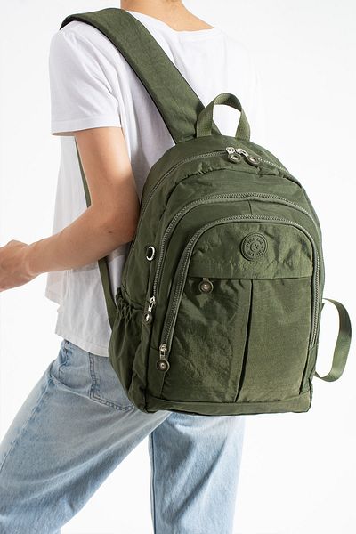 KASVA DERİ School Bag New Season Unisex Backpack Multi-Eye Water Resistant Crinkle Fabric Bag