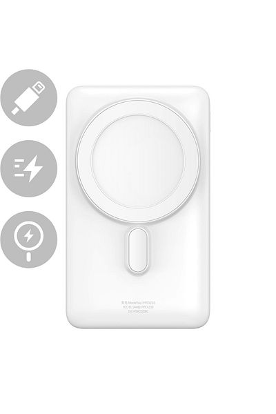 Baseus Baterie externă cu încărcare wireless MagSafe 10000mAh 20W Cablu USB-C 0.5m Alb