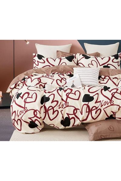 OEM Double Bed Linen, Talo, Finet, 6 Pieces, 2 People, Love Print, 230x245cm