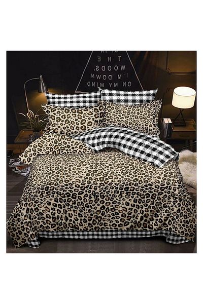 OEM Bed Cover Set from Finet, 2 pieces Elegant Home, 4 pillowcases, for bed, brown with pattern, 240x250