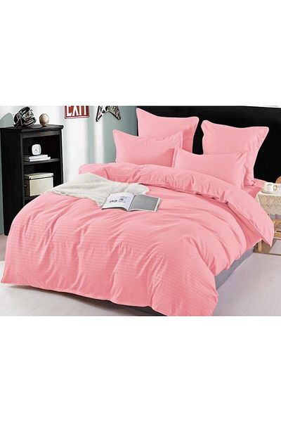 OEM Double Bed Linen, Sonia-Home, Finet Damask Type, Solid, 6 Pieces, 220x240cm, Pink Hortensia