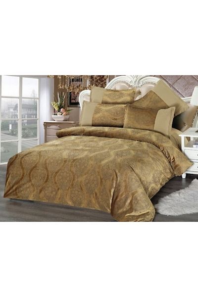 OEM Double Velvet Bedding, 6 Pieces, 2 Persons, 230x250cm, Brown