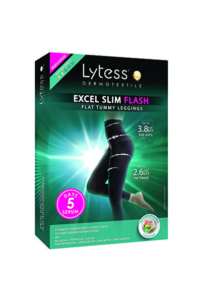 Lytess بنطال ليجنز مسطح للبطن من إكسل سليم فلاش، أسود، مقاس L/XL