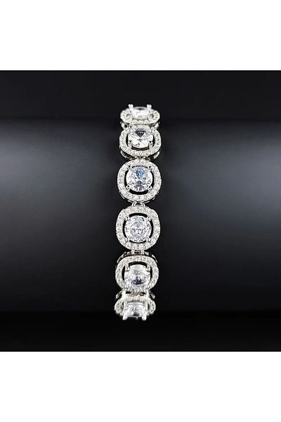 Eva Grace Latasha bracelet, silver, adjustable, decorated with zirconia - Celebration Collection
