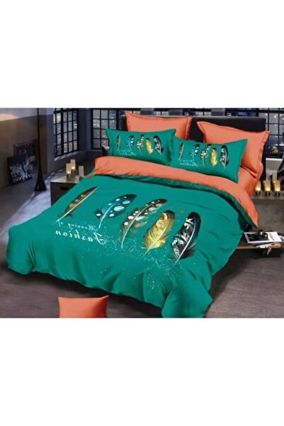 OEM Double Bedding Set, Velvet, 6 Pieces, Feather Print, 230x250cm