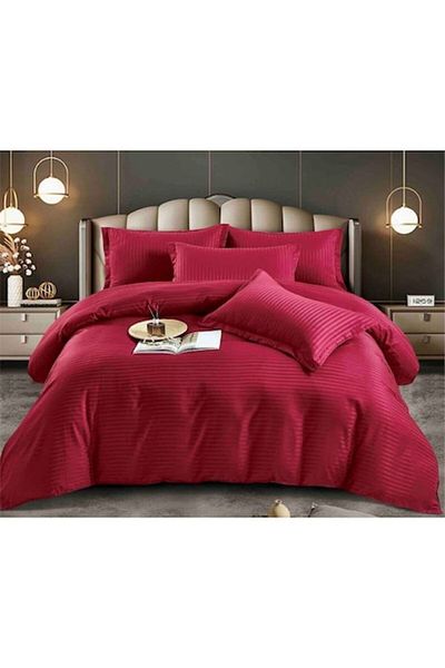 JOJO HOME Double Bedding, Jojo Home, Damask, 4 Pieces, Single Person, 155x230cm, Red