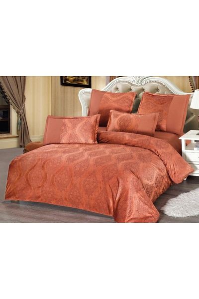OEM Double Bed Set, Velvet, 6 Pieces, 2 Persons, Uni, 230x250cm, Salmon