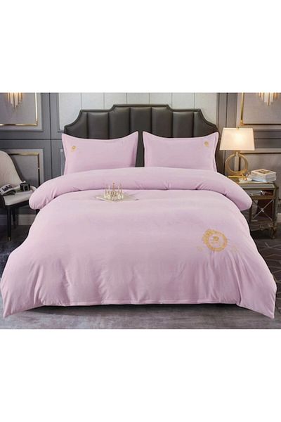 Pucioasa Set Lenjerie de Pat Luxury Dublu, Pucioasa, Model Brodat M3, Finet, 4 Piese, 2 Persoane, 245x250cm, Lil
