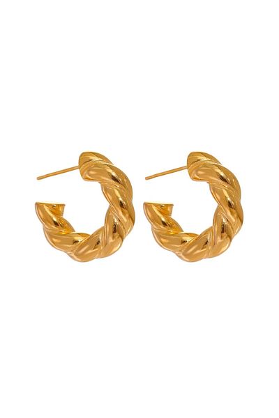 Eva Grace Nira earrings, gold, round, made of stainless steel