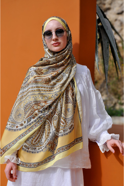 MSCARFS Bourri Pattern Cotton Voile Silk Shawl