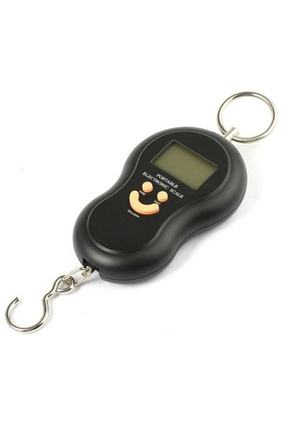 Universal Cântar electronic de mână cu cârlig S4, 50 kg x 10 g, ecran LCD, negru