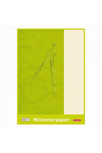 Herlitz Hârtie grafică A3, culoare galbenă, material hârtie, greutate 80 g/mp, 20 de coli