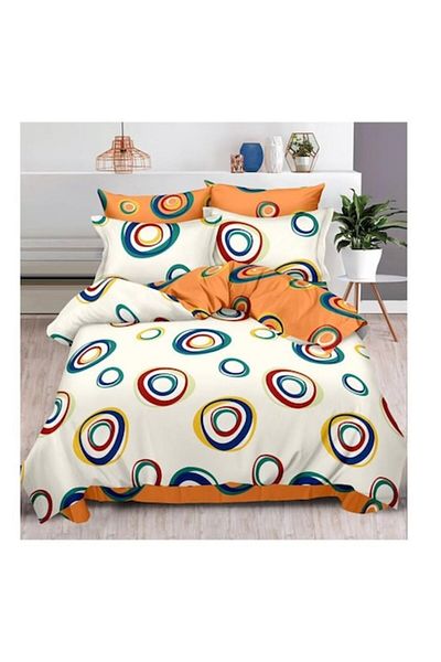 OEM Bed Linen Set, Finet Material, 6 Pieces, Elegant Home, 2 Persons, 240x250 cm, M13, Orange