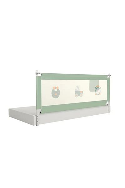 Little Mom Protective barrier for children's bed, Little Mom Green, with vertical sliding system controlled by