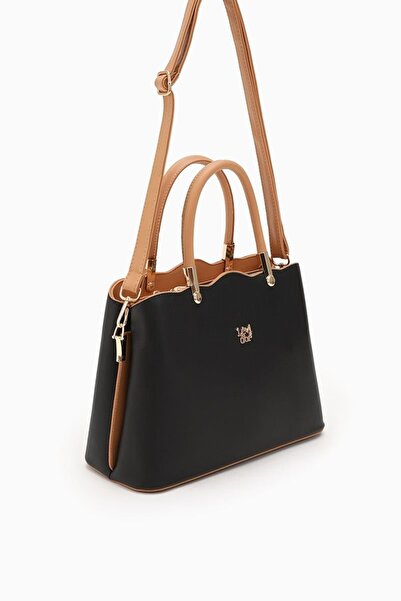 AYK'S Geantă de umăr pentru femei Black-Camel 930065 Geantă