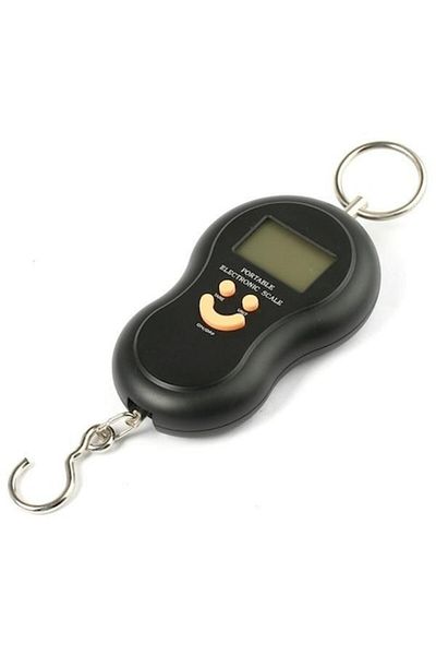 Universal Cântar electronic de mână cu cârlig S4, 50 kg x 10 g, ecran LCD, negru