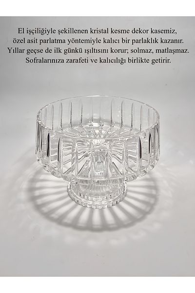 Akden Kristal Crystal Decor Handworked Elegant Glass Bowl