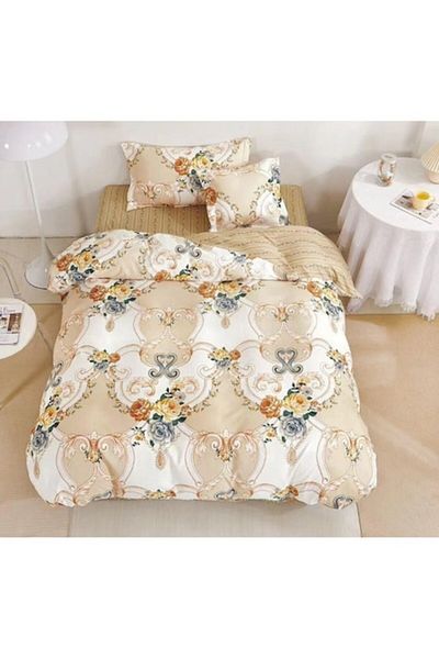 OEM Reversible Bedding Set, Finet, Elastic Fitted Sheet, Single Size, 4 Pieces, 140x200cm, Multicolor, A