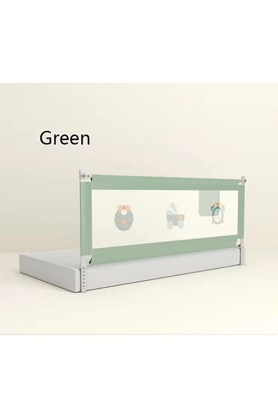Little Mom Protective barrier for children's bed, Little Mom Green, with vertical sliding system controlled by