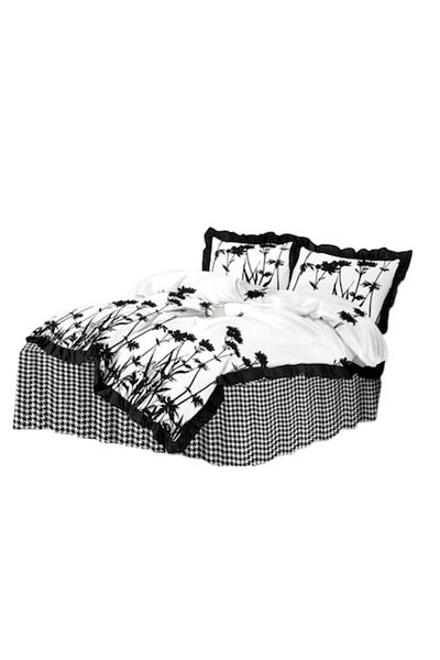 OEM Double bed linen set with ruffles, Spring, Finet, 4 pieces, 2 persons, Non Colors, 200x230cm, Helich