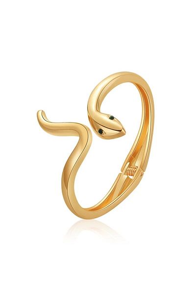 Eva Grace Fenna bracelet, gold, snake-shaped