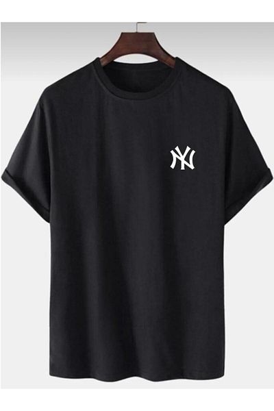 kam's Μαύρο μπλουζάκι NY με στάμπα Oversize