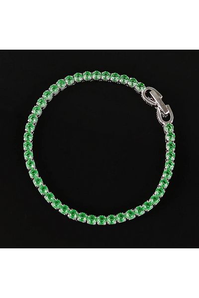Eva Grace Victoire tennis bracelet, silver, with green zirconia stones - Celebration Collection