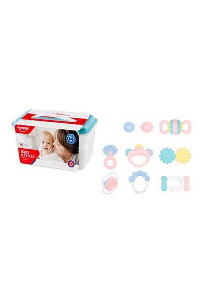 COOYA 8-piece Baby Teether Rattle Toys Set For Infant Teething Pain Relief Newborn Gift 20.5x11x14.2cm