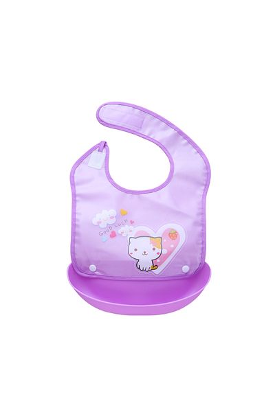 Little Mom Baveta impermeabila cu buzunar Purple Cat