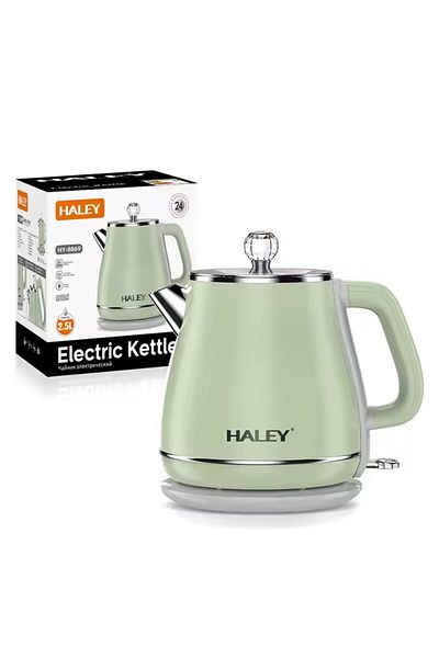 HALEY Electronic Water Kettle, 2.5L, 1800W, Kettle, Stainless Steel, Green
