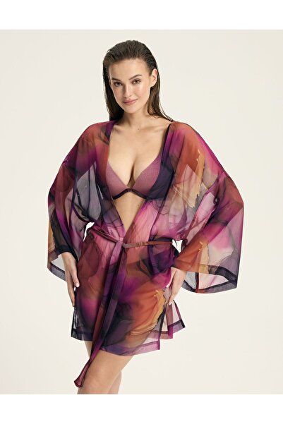 ESOTIQ Halat de plajă pentru femei, kimono, pareo, tunică, șifon, ușor | Tango