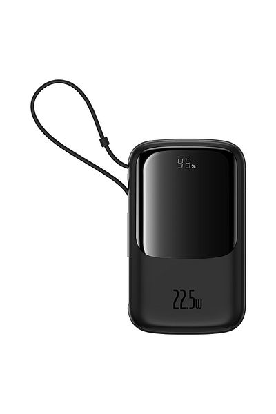 Baseus Powerbank Qpow Pro+ 10000mAh z kablem USB-C i wyświetlaczem - czarny