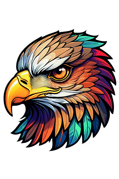 Altınuç Art Design 10x10 cm Kartal Sticker V2 Araba Motor Kask Defter Masa
