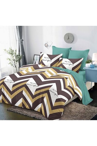 OEM Double Bed Set, Elastic Sheet, Finet, 6 Pieces, My Love, 180x200cm