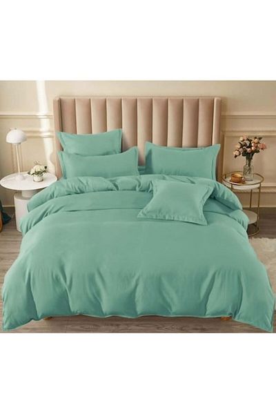 Pucioasa Double bed linens, Pucioasa, Uni, 6 pieces, 2 persons, 180x200cm, Finet Satin, Duck Egg Green