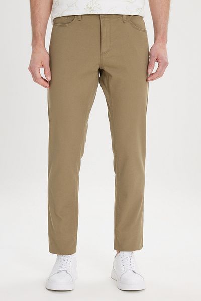 AC&Co / Altınyıldız Classics Men's Green Slim Fit Slim Fit 5 Pocket Dobby Stretch Trousers