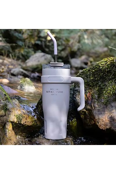 Mobcos 40oz Stainless Steel Tumbler Insulated Travel Mug with Lid & Straw Vacuum Cup Hot & Cold Drinks