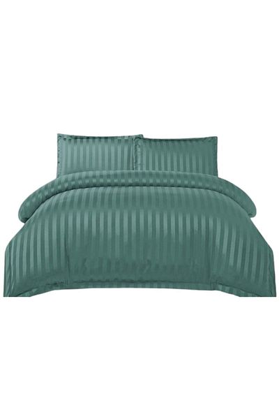 OEM Bed Linen Set, Fitted Sheet, Finet Damask Type, 4 Pieces, Uni, 180x200cm, Bottle Green
