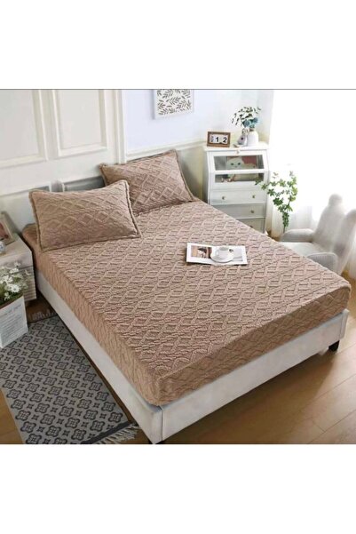 OEM Bed Sheet and 2 Pillowcases, Cocolino, Knit, Solid, 3 Pieces, Double, 180x200cm, Coffee with Milk