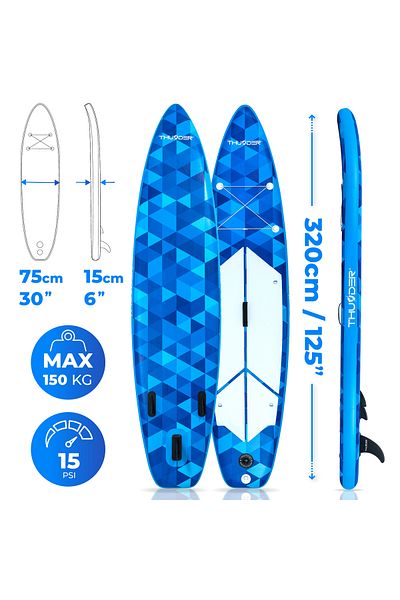 Thunder Placa Sup Gonflabilă Nion 320x75x15cm, Set Cu Rucsac, Scaun, Pompă
