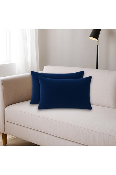 Harnicuta Set of 2 Blue Velvet Decorative Pillows 50x70 Cm, Pdp0312_50x70