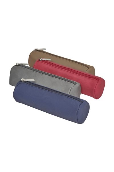 Herlitz Round Pencil Case, Color Assorted, Material Imitation Leather, Dimensions 20x6x6 cm, 1 pcs